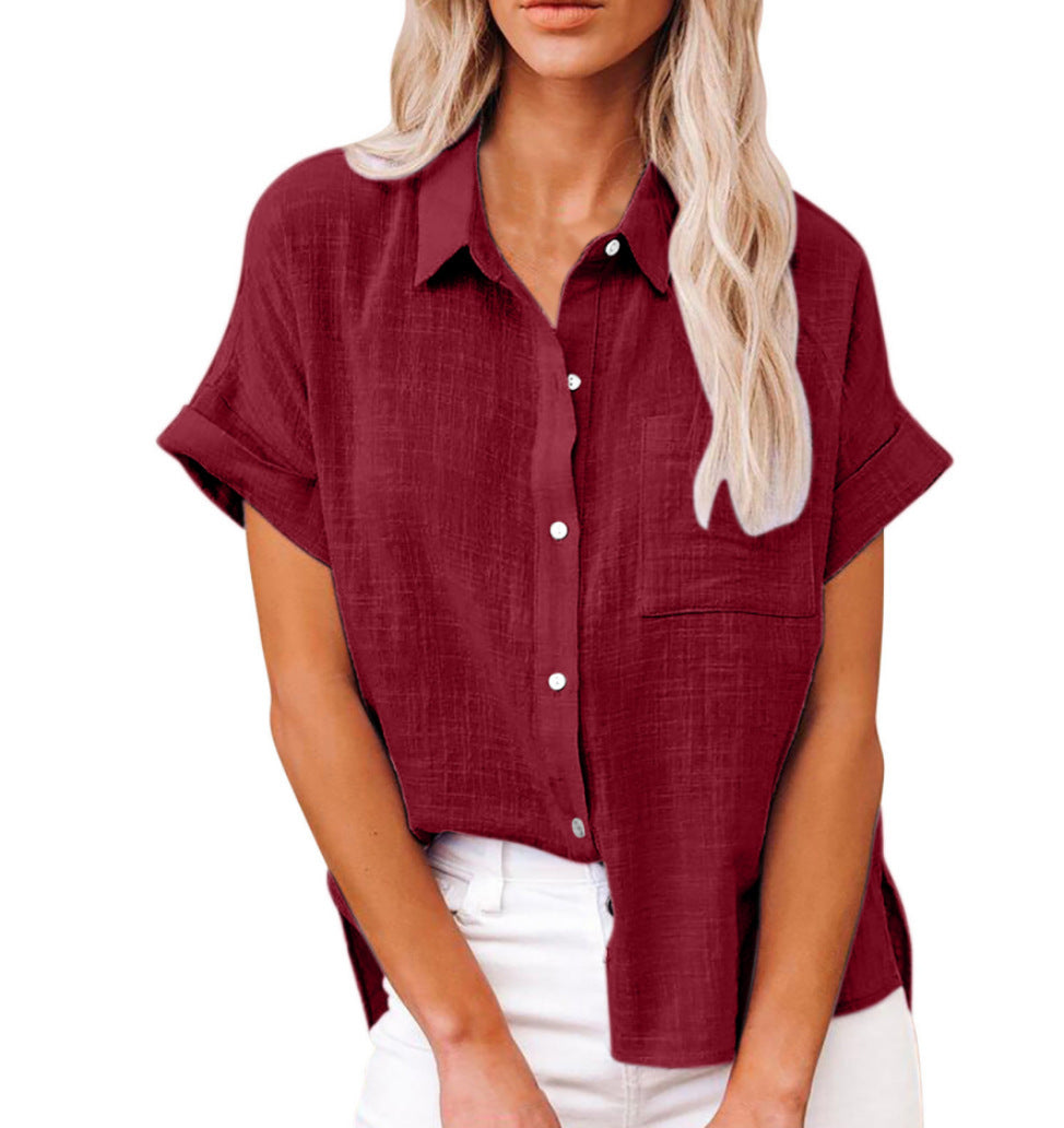 AUDRINE™ Cozy Casual Button-Up Blouse - Effortless Everyday Style