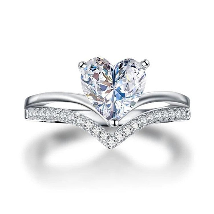 ALINE™ Radiant Heart Silver Ring — Sparkling Sterling Silver Design