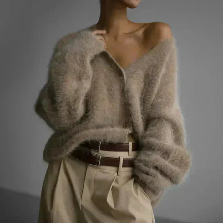ADELE™ Luxe Fuzzy Mohair Cardigan