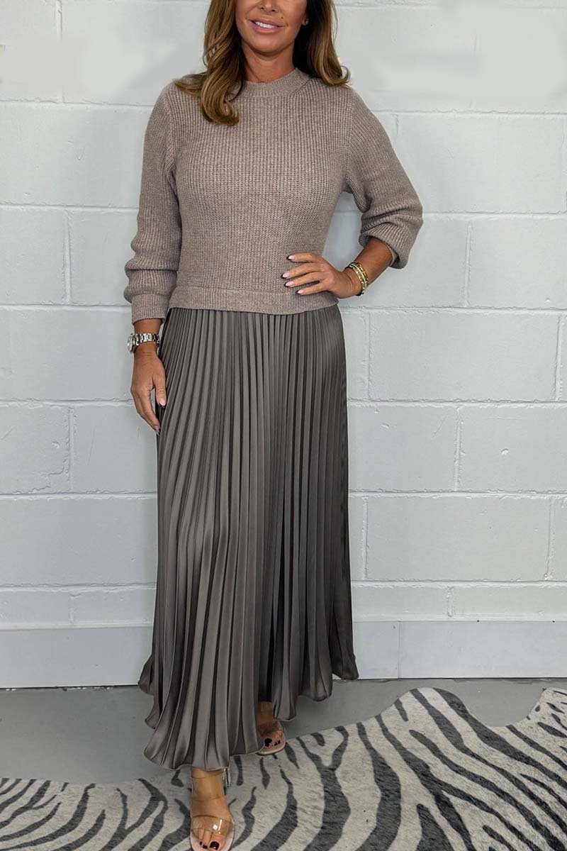 SOPHIA™ Knit Jumper & Pleated Satin Skirt Set