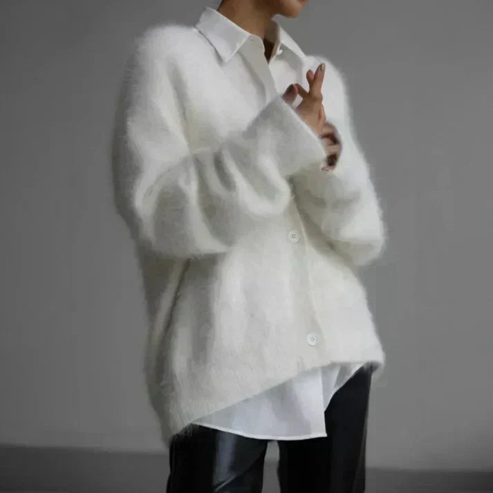 ADELE™ Luxe Fuzzy Mohair Cardigan