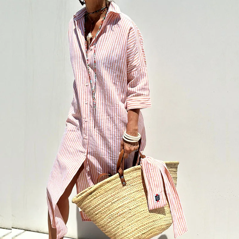 TRIXIE™ Striped Shirt Dress - Elegant, Versatile & Effortlessly Chic