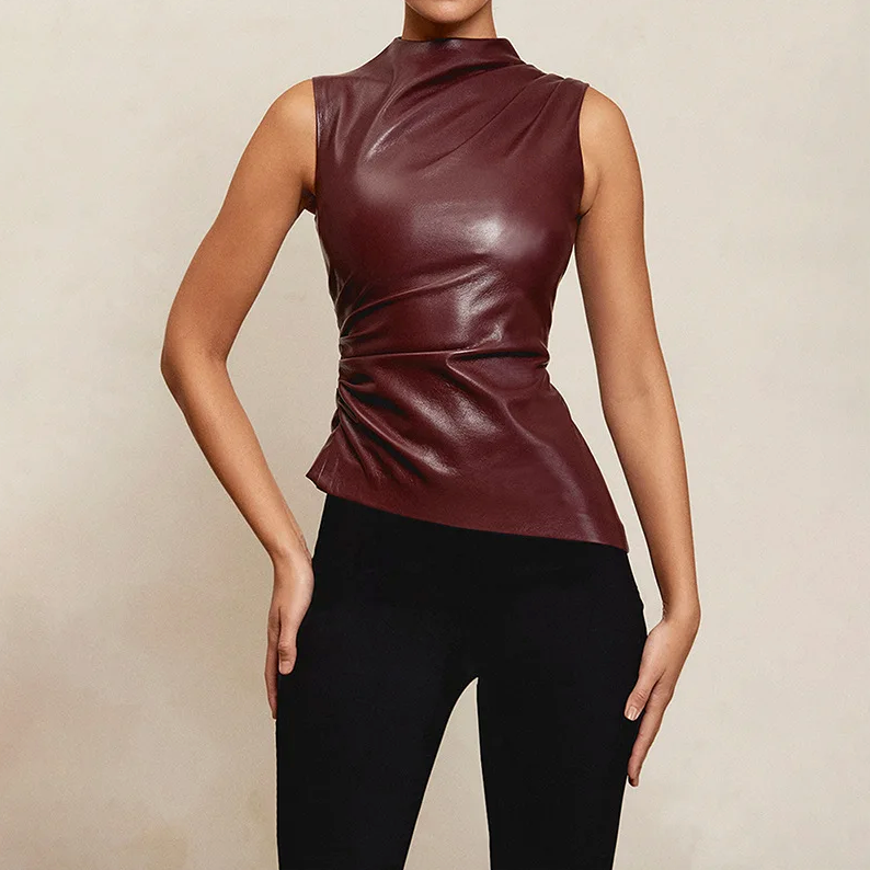 SERAN™ Sleek Faux Leather Top — Chic, Modern, Everyday Essential