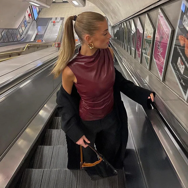 SERAN™ Sleek Faux Leather Top — Chic, Modern, Everyday Essential