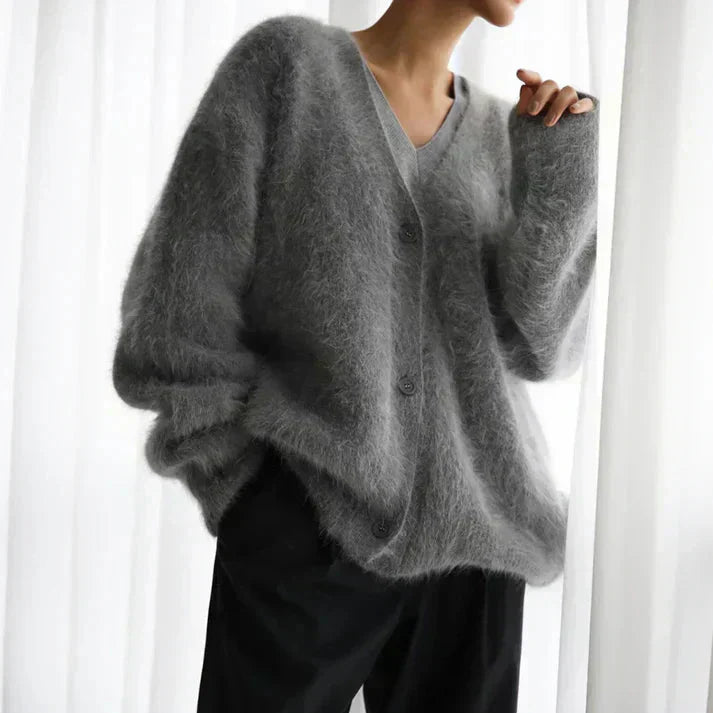 ADELE™ Luxe Fuzzy Mohair Cardigan