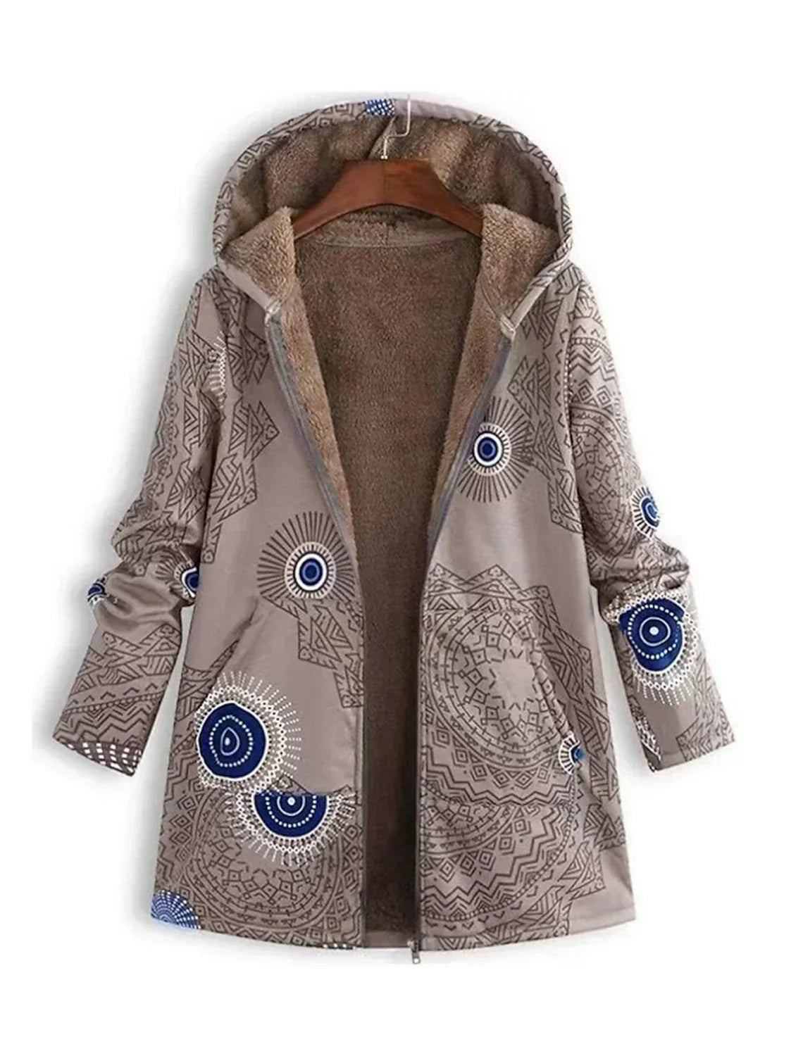 ZAHARA™ Artistic Fleece-Lined Jacket – Creative Style with Plush Warmth