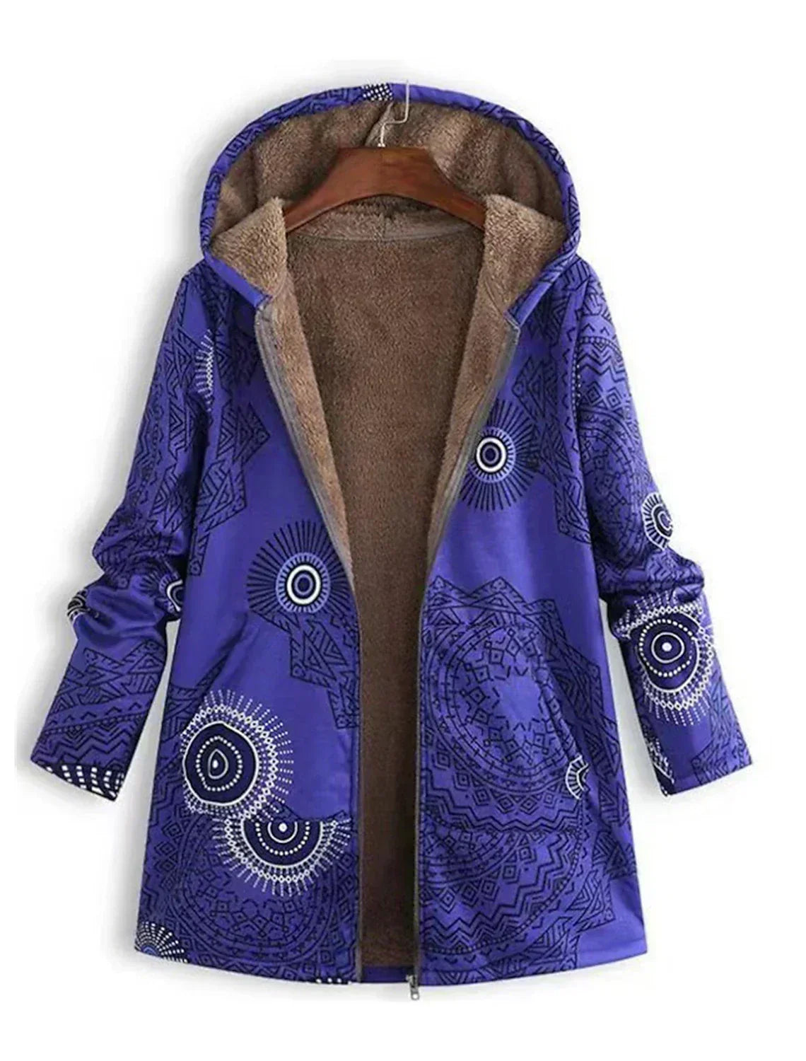 ZAHARA™ Artistic Fleece-Lined Jacket – Creative Style with Plush Warmth
