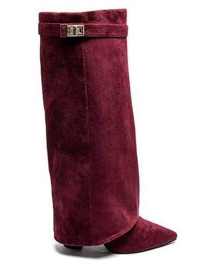 RAVEN™ Burgundy Suede Boots — Timeless Style, Luxurious Comfort