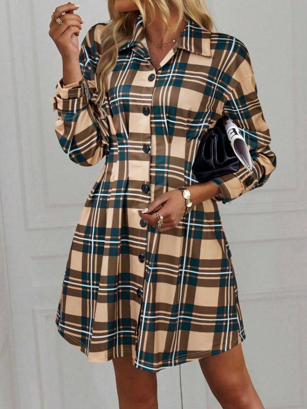 MARIA™ - Chic, Figure-Flattering Check Dress for Autumn & Winter