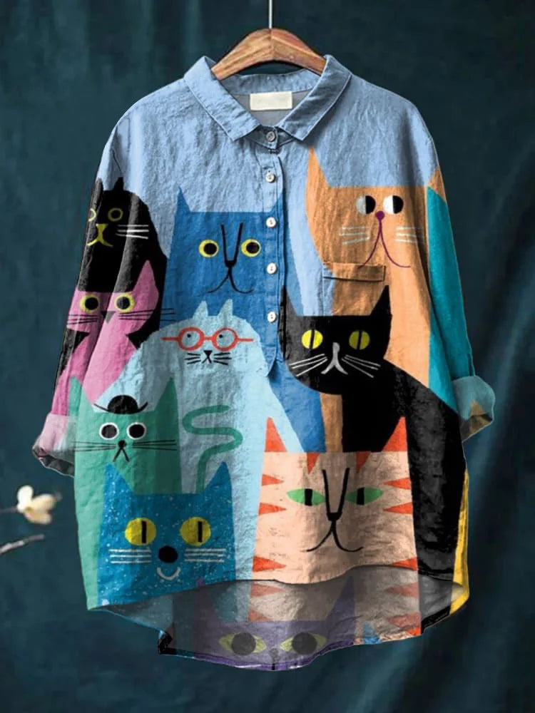 AVERY™ Cat Art Shirt – Playful Cat Artwork for Everyday Style