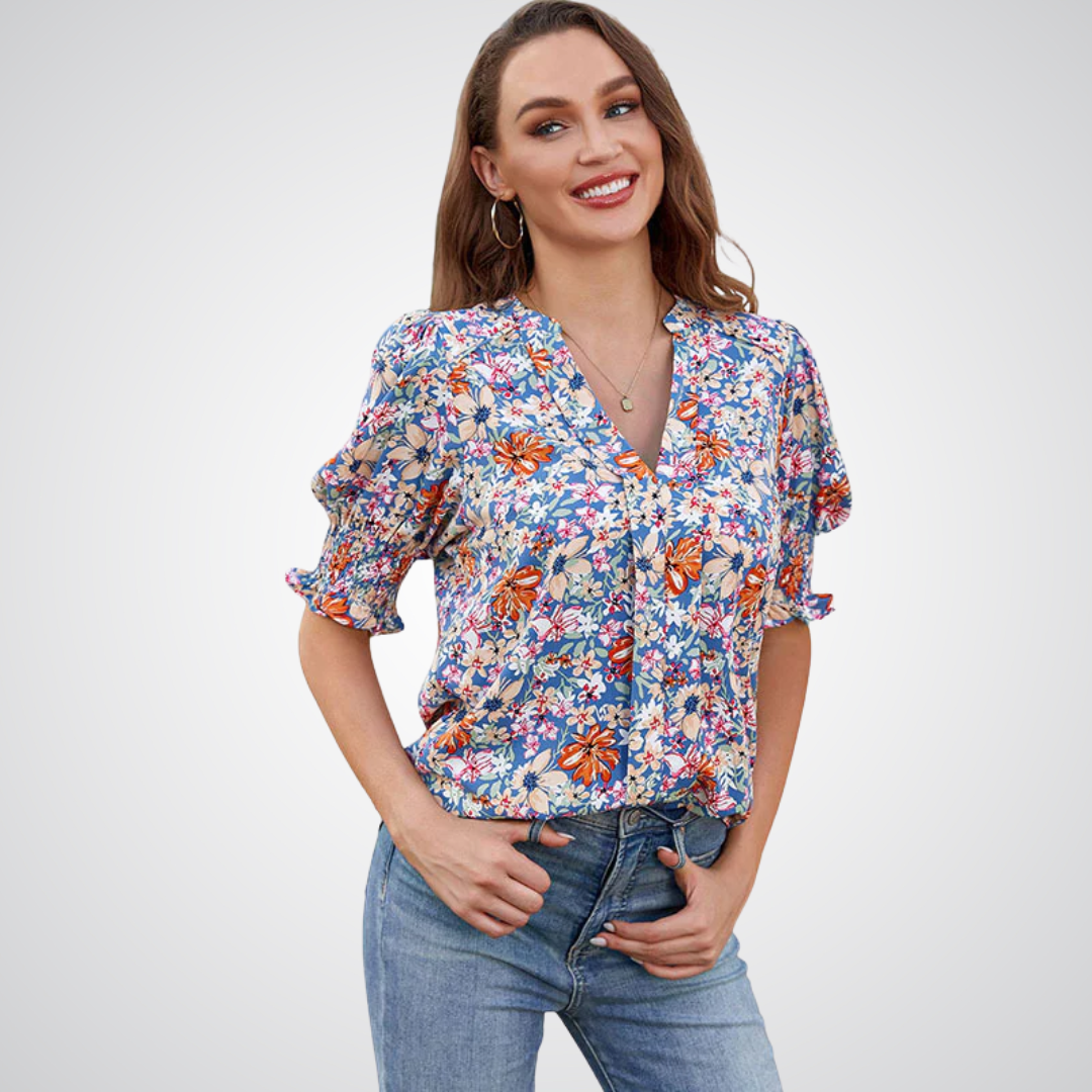 MONICA™ – Effortless Chic V-Neck Blouse