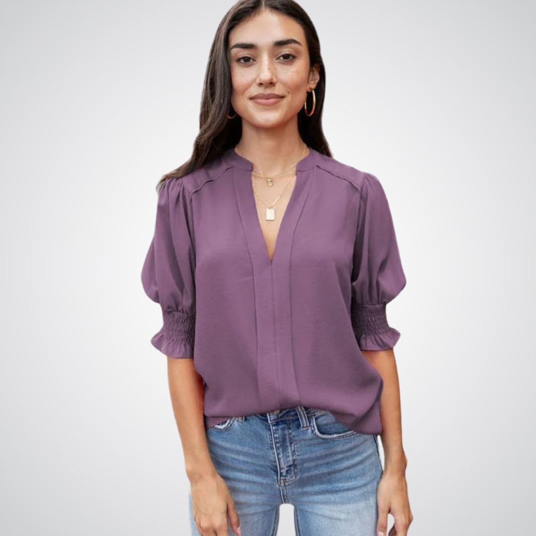 MONICA™ – Effortless Chic V-Neck Blouse