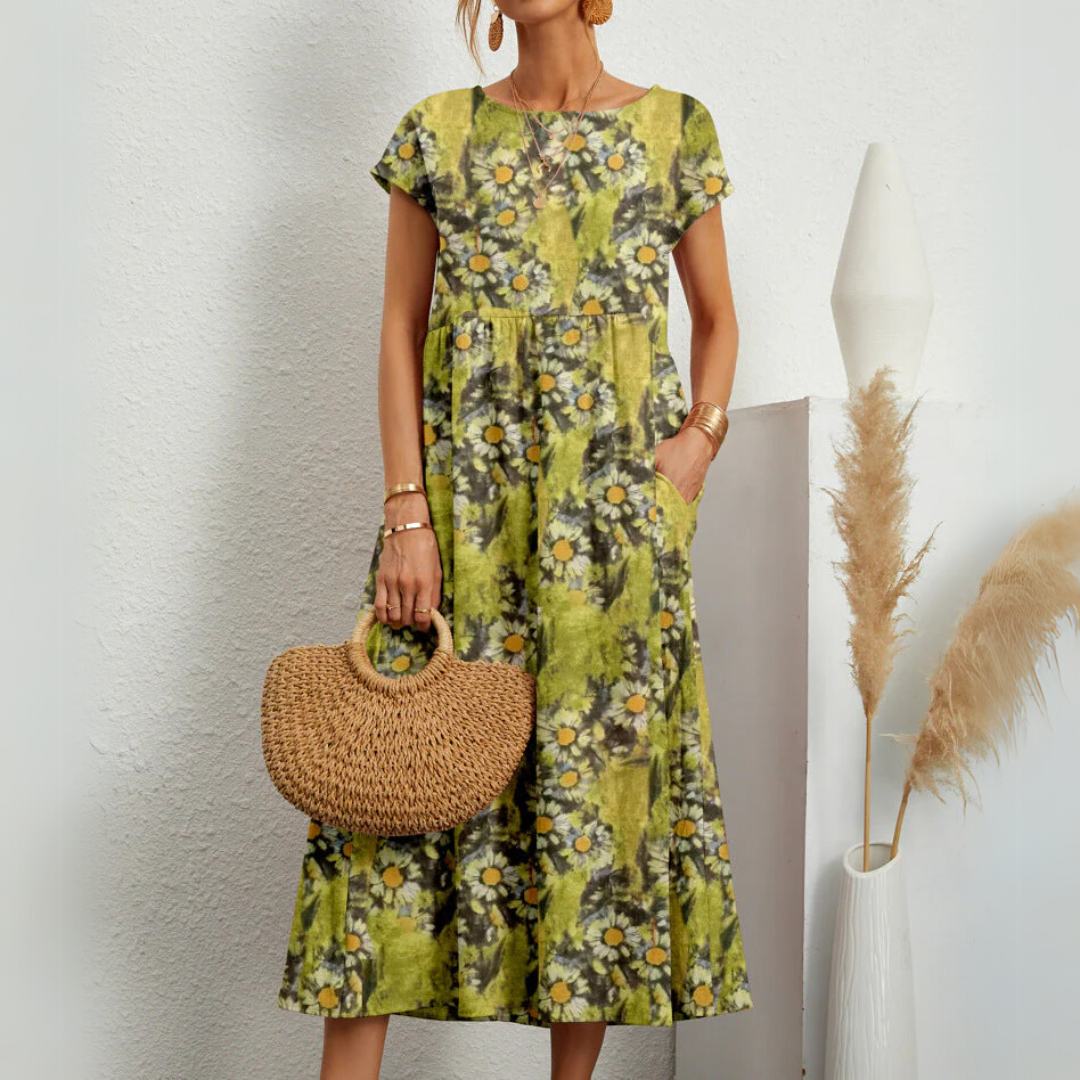 FLORENE™ - Effortless, Airy Floral Midi Dress