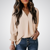 LEILA™ Classic V-Neck Tunic Blouse – Effortless Chic for Everyday Style