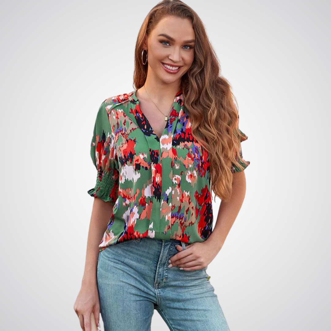 MONICA™ – Effortless Chic V-Neck Blouse
