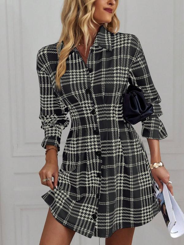 MARIA™ - Chic, Figure-Flattering Check Dress for Autumn & Winter