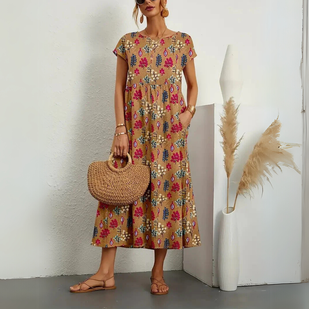 FLORENE™ - Effortless, Airy Floral Midi Dress