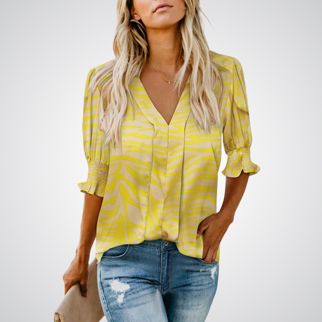 MONICA™ – Effortless Chic V-Neck Blouse