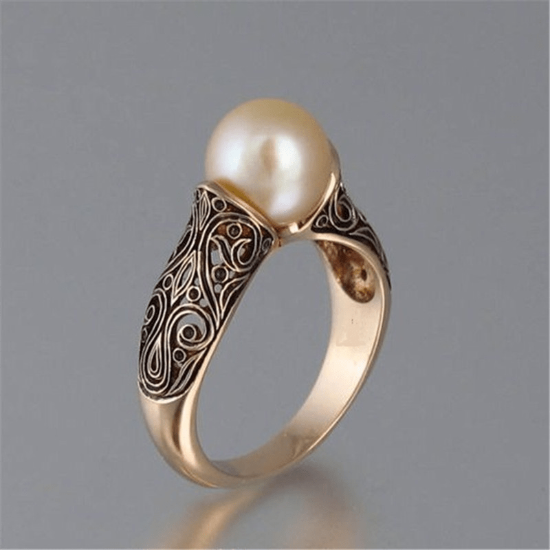 ABBY™ Vintage Pearl Golden Ring - Timeless Elegance