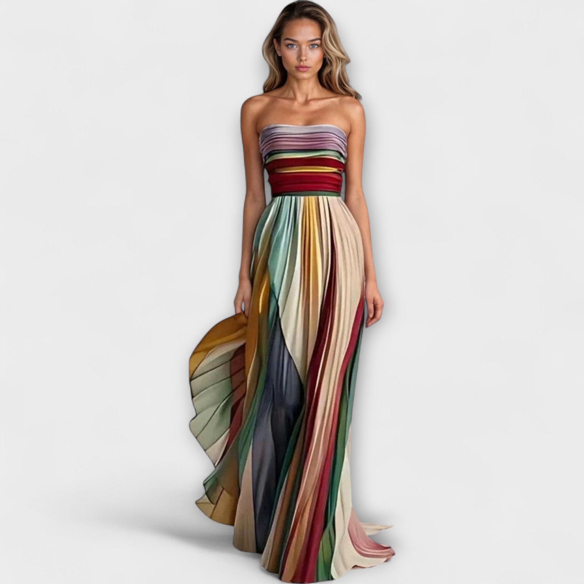MARIGOLD™ – Bold, Flowing Strapless Dress for Effortless Allure