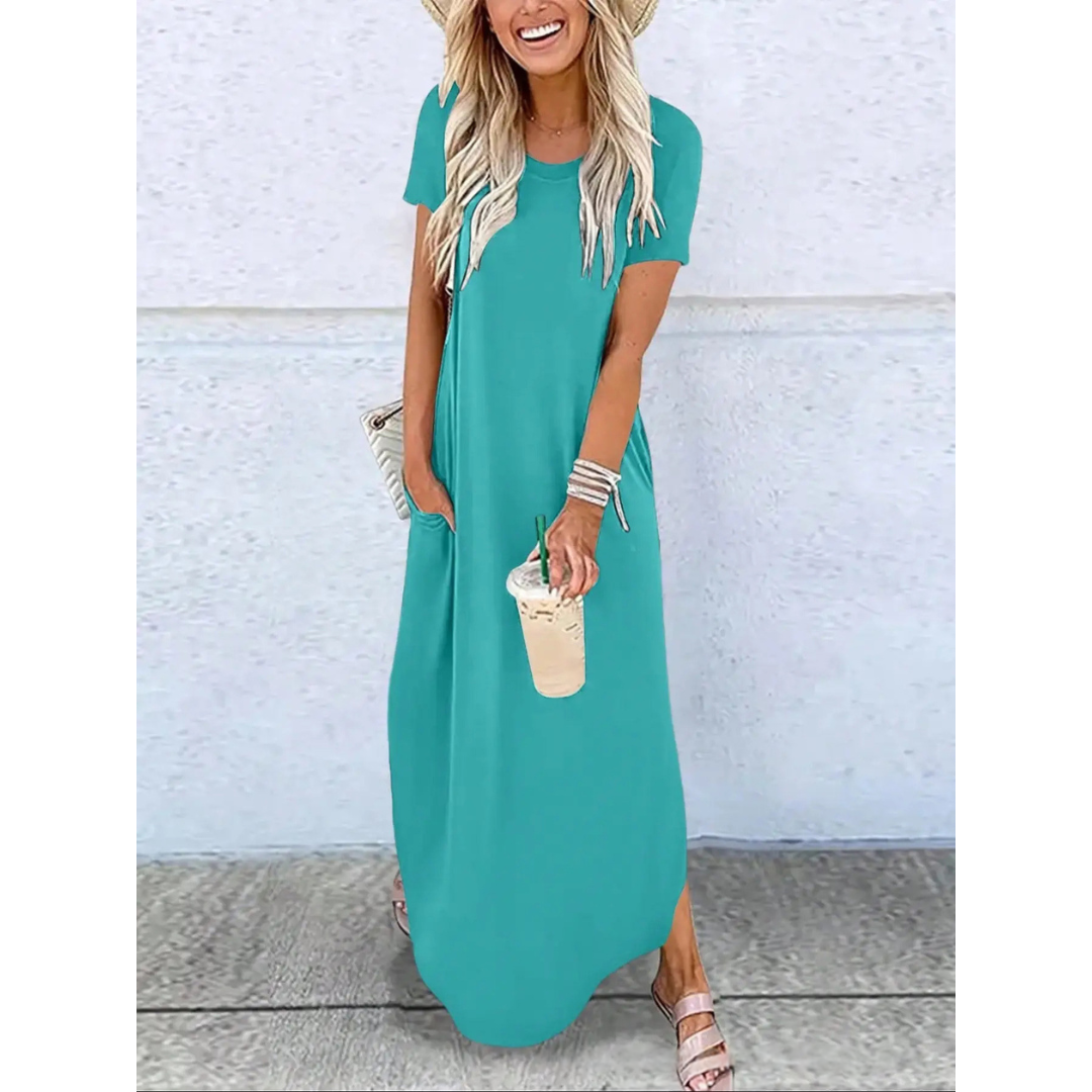 MAGESSA™ Everyday Relaxed-Fit Round-Neck Maxi Dress — Effortless Comfort, Everyday Style
